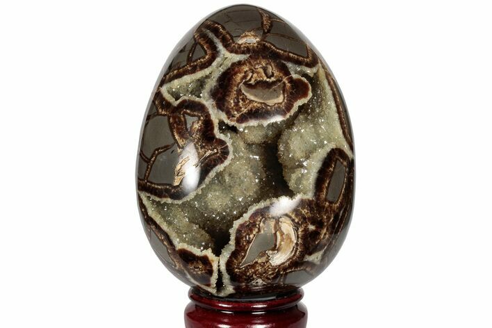 Calcite Crystal Filled Septarian Geode Egg - Utah #186585
